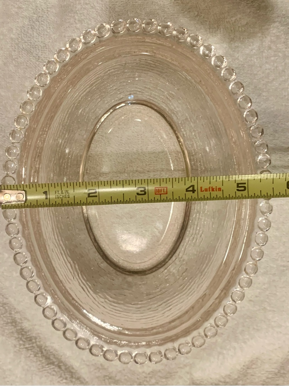 Vintage Indiana Glass HON Hen on nest BASE ONLY light pink beaded rim - Picture 10 of 10